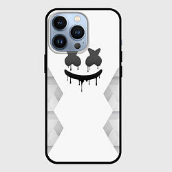 Чехол для iPhone 13 Pro Marshmello white poly, цвет: 3D-черный