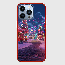 Чехол для iPhone 13 Pro Дорога в новый год, цвет: 3D-красный