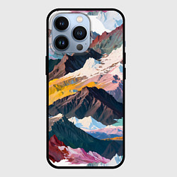 Чехол для iPhone 13 Pro Искусство гор, цвет: 3D-черный