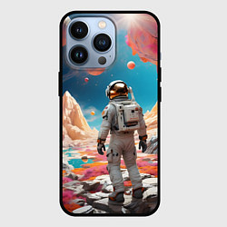 Чехол для iPhone 13 Pro Космонавт на розовой планете, цвет: 3D-черный