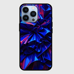 Чехол для iPhone 13 Pro Синие абстрактные изгибы, цвет: 3D-черный