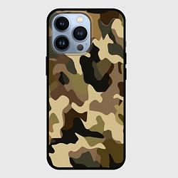 Чехол для iPhone 13 Pro Милитари камуфляж, цвет: 3D-черный