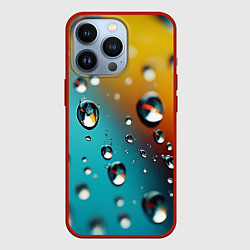 Чехол для iPhone 13 Pro Крупные капли на цветном фоне, цвет: 3D-красный