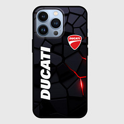 Чехол для iPhone 13 Pro Ducati - плиты с эффектом свечения, цвет: 3D-черный