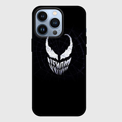 Чехол для iPhone 13 Pro Venom face - logo, цвет: 3D-черный