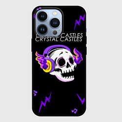Чехол для iPhone 13 Pro Crystal Castles неоновый череп, цвет: 3D-черный