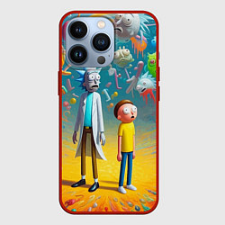 Чехол для iPhone 13 Pro Рик и Морти - сюрреалистическая фантазия, цвет: 3D-красный