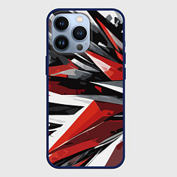 Чехол для iPhone 13 Pro Чёрно-красно-белая абстракция, цвет: 3D-тёмно-синий