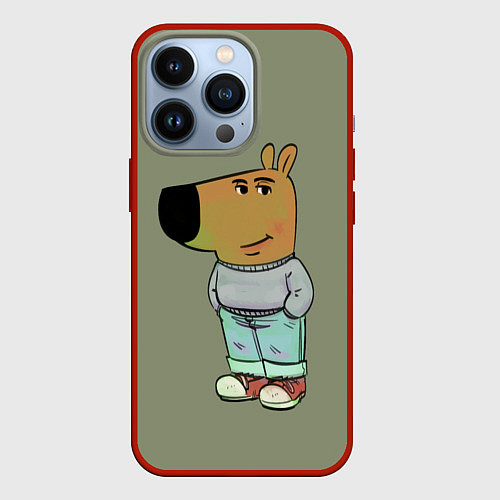 Чехол iPhone 13 Pro Чиловый парень - мем / 3D-Красный – фото 1