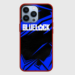 Чехол для iPhone 13 Pro Блюлок - синяя абстракция, цвет: 3D-красный