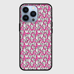 Чехол для iPhone 13 Pro Выдры новогодние, цвет: 3D-черный