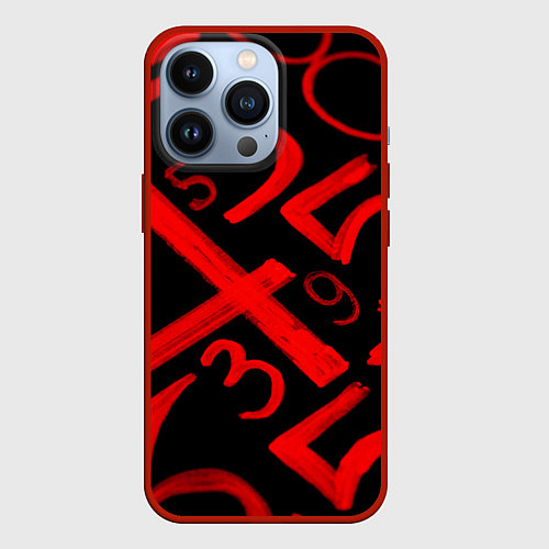 Чехол iPhone 13 Pro Числовой код / 3D-Красный – фото 1