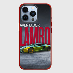 Чехол для iPhone 13 Pro Итальянский гиперкар Lambo Aventador, цвет: 3D-красный