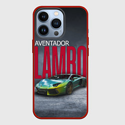 Чехол для iPhone 13 Pro Lamborghini Aventador, цвет: 3D-красный