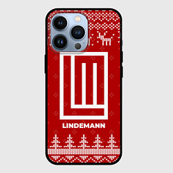 Чехол для iPhone 13 Pro Новогодний Lindemann с оленями, цвет: 3D-черный