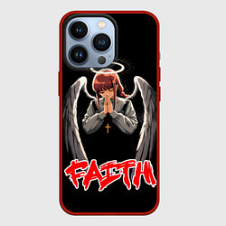 Чехол для iPhone 13 Pro Makima faith - Chainsaw man, цвет: 3D-красный