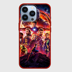 Чехол для iPhone 13 Pro Супергерои Avengers infinity war, цвет: 3D-красный