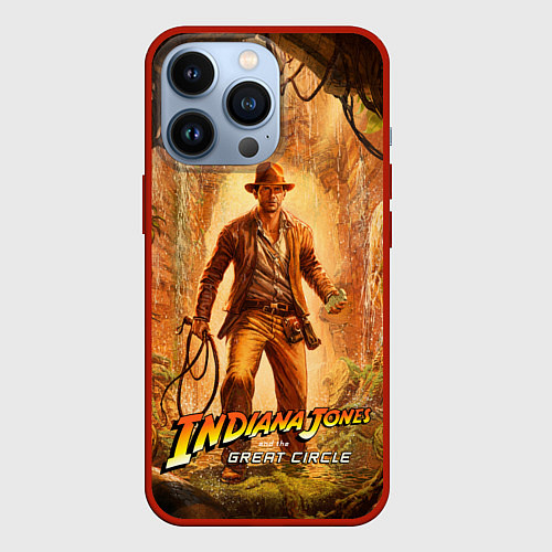 Чехол iPhone 13 Pro Инди Indiana Jones and the great circle / 3D-Красный – фото 1