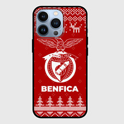 Чехол для iPhone 13 Pro Новогодний Benfica с оленями, цвет: 3D-черный