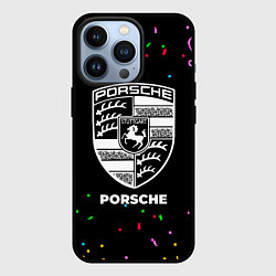 Чехол для iPhone 13 Pro Porsche конфети, цвет: 3D-черный