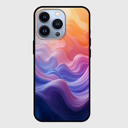 Чехол для iPhone 13 Pro Волны разноцветных красок, цвет: 3D-черный