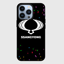 Чехол для iPhone 13 Pro SsangYong конфети, цвет: 3D-черный