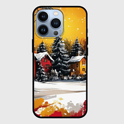 Чехол для iPhone 13 Pro Новогодний двор, цвет: 3D-черный