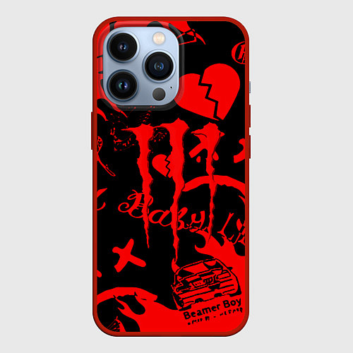 Чехол iPhone 13 Pro Lil peep monster energy / 3D-Красный – фото 1