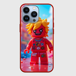 Чехол для iPhone 13 Pro Роблокс с желтыми волосами, цвет: 3D-красный
