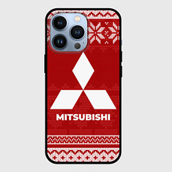 Чехол для iPhone 13 Pro Новогодний Mitsubishi, цвет: 3D-черный