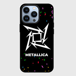 Чехол для iPhone 13 Pro Metallica конфети, цвет: 3D-черный