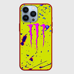 Чехол для iPhone 13 Pro Monster energy краски, цвет: 3D-красный