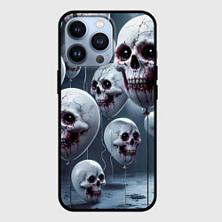 Чехол для iPhone 13 Pro Шарики черепа, цвет: 3D-черный