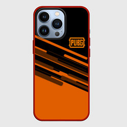 Чехол для iPhone 13 Pro PUBG geometry line, цвет: 3D-красный