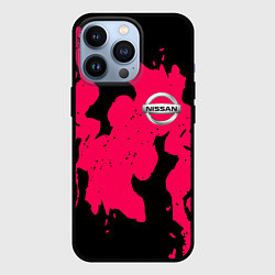 Чехол для iPhone 13 Pro Nissan fire pink, цвет: 3D-черный