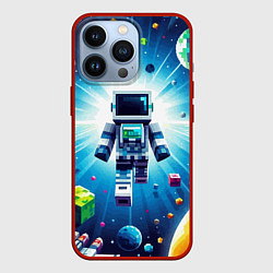 Чехол для iPhone 13 Pro Minecraft - an astronaut in outer space, цвет: 3D-красный