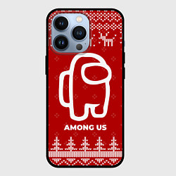 Чехол для iPhone 13 Pro Новогодний Among Us с оленями, цвет: 3D-черный