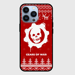 Чехол для iPhone 13 Pro Новогодний Gears of War с оленями, цвет: 3D-черный