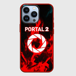 Чехол для iPhone 13 Pro Portal flame steel game, цвет: 3D-красный