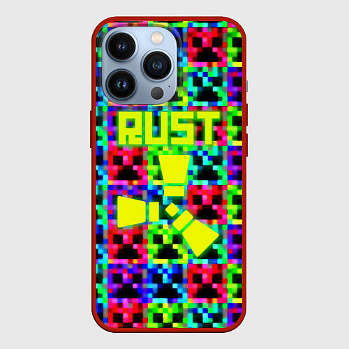 Чехол iPhone 13 Pro Minecraft x rust / 3D-Красный – фото 1