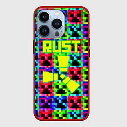 Чехол для iPhone 13 Pro Minecraft x rust, цвет: 3D-красный