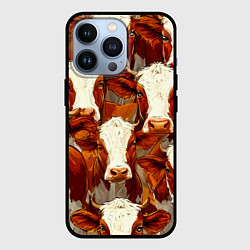 Чехол для iPhone 13 Pro Рыжие коровки, цвет: 3D-черный