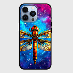 Чехол для iPhone 13 Pro Стрекоза в космосе, цвет: 3D-черный