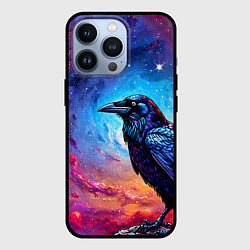 Чехол для iPhone 13 Pro Черный ворон на фоне космоса, цвет: 3D-черный