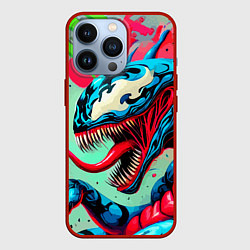 Чехол для iPhone 13 Pro Свирепый Веном - граффити, цвет: 3D-красный