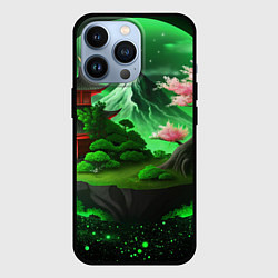 Чехол для iPhone 13 Pro Green nature Japan, цвет: 3D-черный