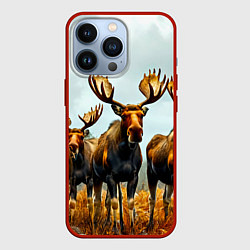 Чехол для iPhone 13 Pro Лоси, цвет: 3D-красный