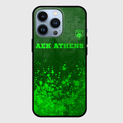 Чехол для iPhone 13 Pro AEK Athens - green gradient посередине, цвет: 3D-черный