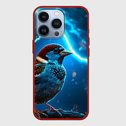 Чехол для iPhone 13 Pro Воробей в грозу, цвет: 3D-красный