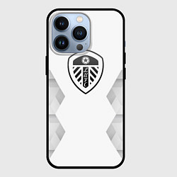 Чехол для iPhone 13 Pro Leeds United white poly, цвет: 3D-черный